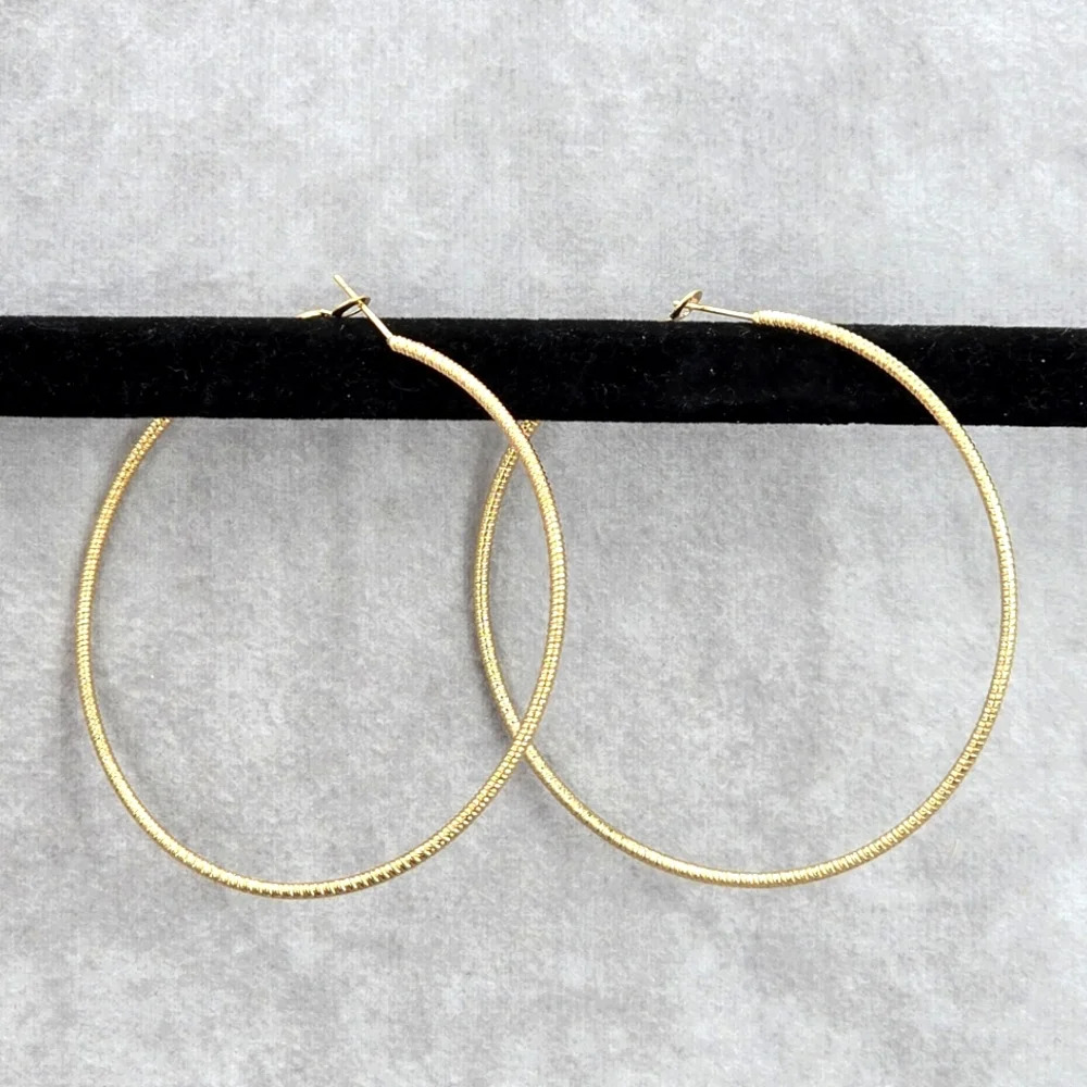 Gold Large Spiral Hoop Dangle Earrings Fashion Jewelry JB2-32